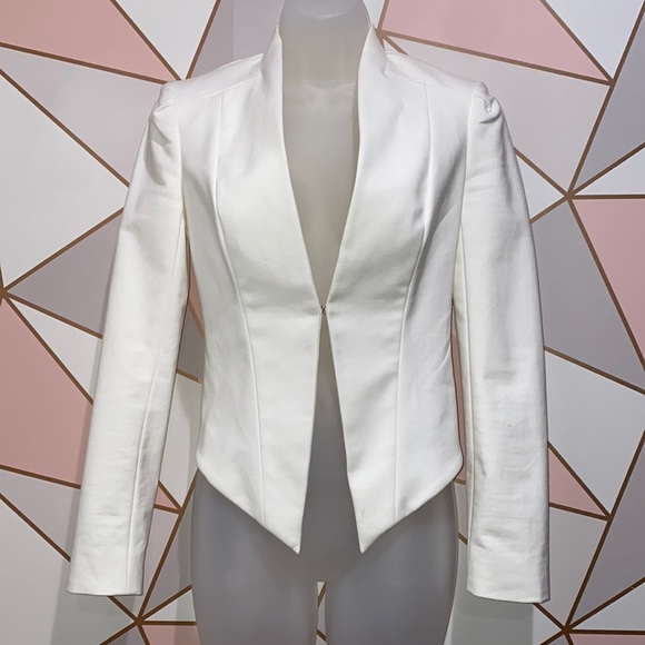bebe Jackets & Blazers - BeBe White Cropped Blazer - 00